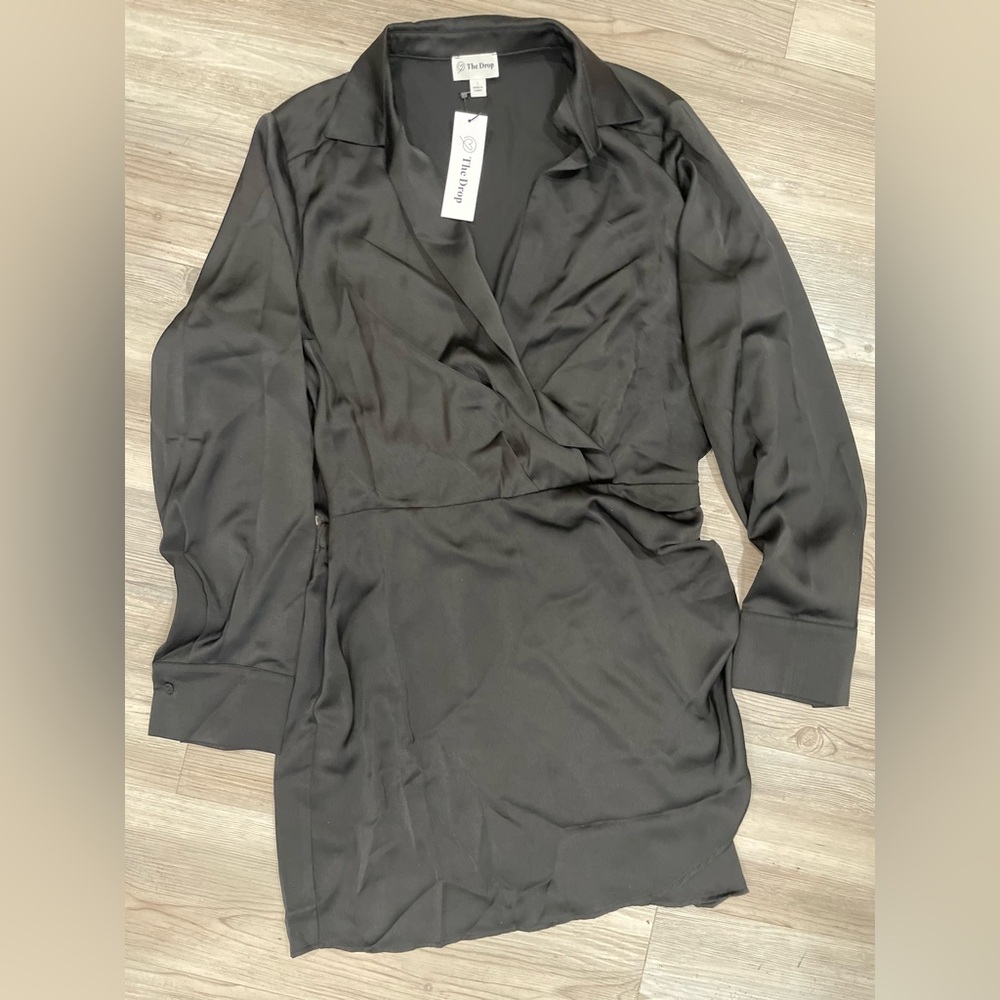 The Drop Women's Mack Silky Wrap Mini Dress
